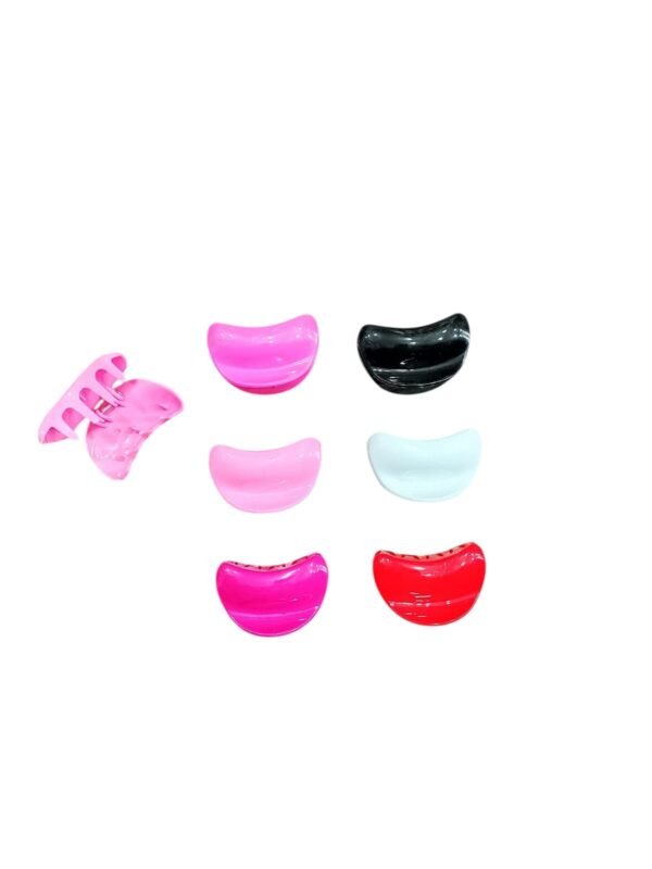 MODACOOLSAS2 SET x7 Mini Pinzas Media Luna Brillantes – Colores Pastel y Neón – Mini Garra Antideslizante
