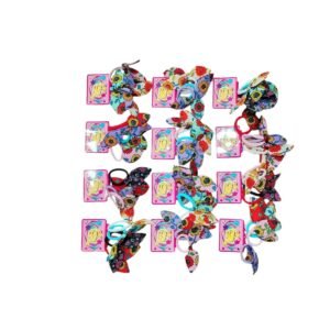 PACK x12 Tarjetas Colitas con Moño Orejitas de Conejo Animal Print Leopardo – 36 Unidades – Elástico Suave