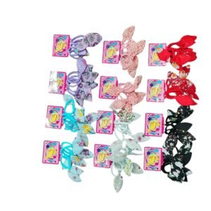 PACK x12 Tarjetas Colitas con Moño Orejitas de Conejo Animal Print Leopardo – 36 Unidades – Elástico Suave